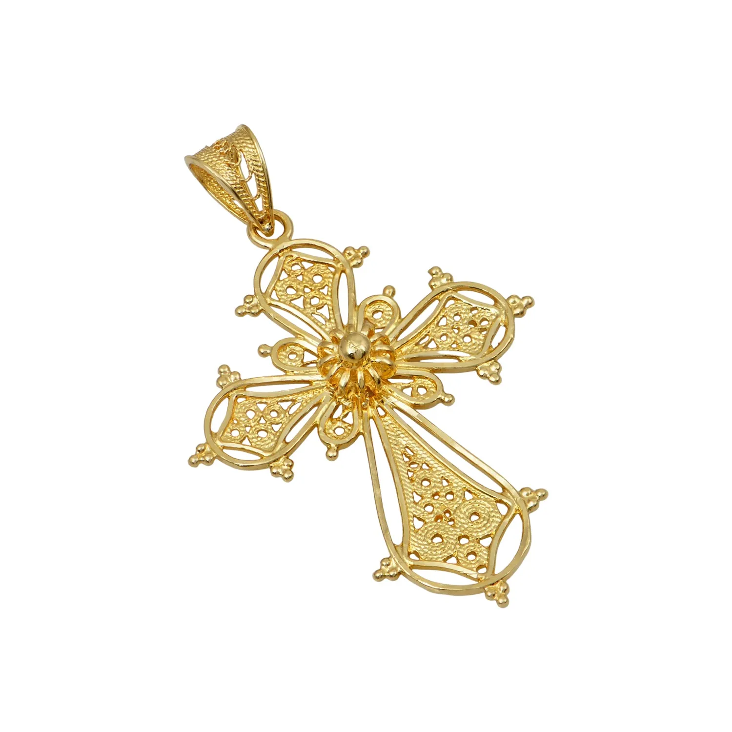 Elpis Gold Filigree Greek Orthodox Cross