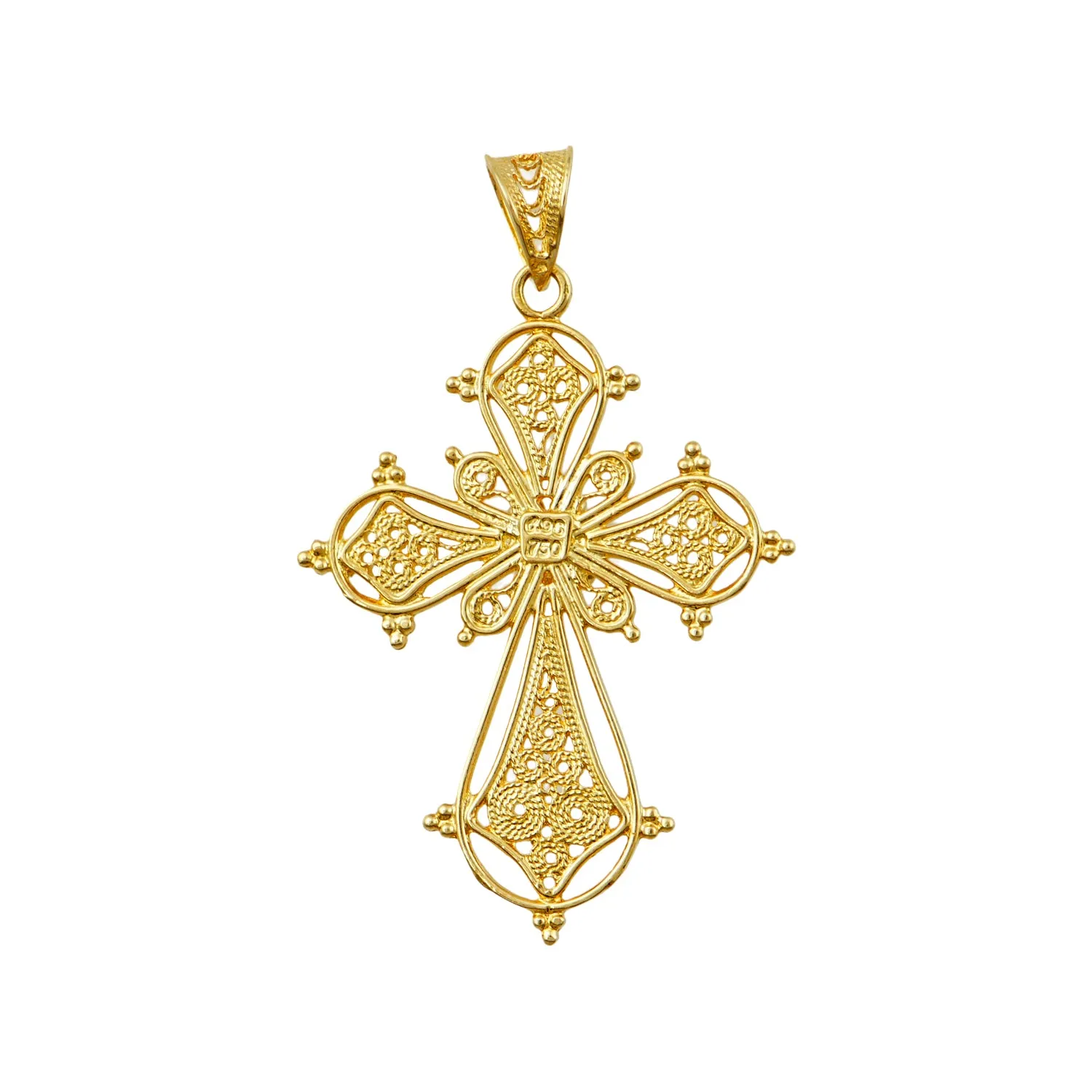 Elpis Gold Filigree Greek Orthodox Cross