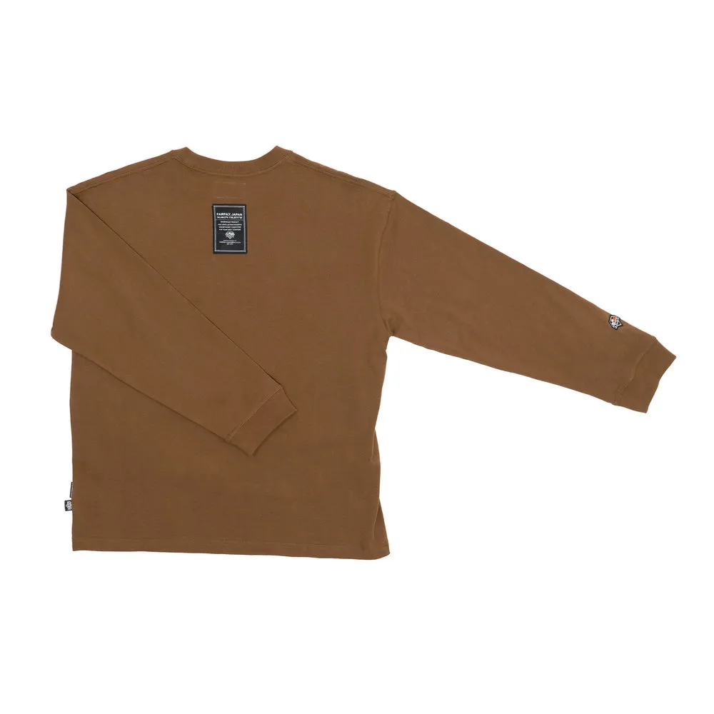 FAIRFAX COOGI PATTERN - EMBROIDERED BOX LOGO LONG SLEEVE TEE-BEIGE