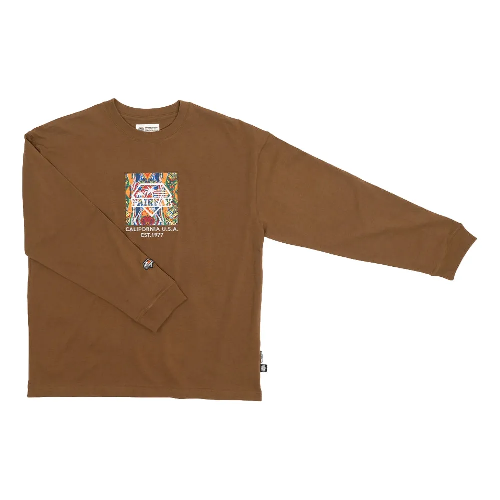 FAIRFAX COOGI PATTERN - EMBROIDERED BOX LOGO LONG SLEEVE TEE-BEIGE