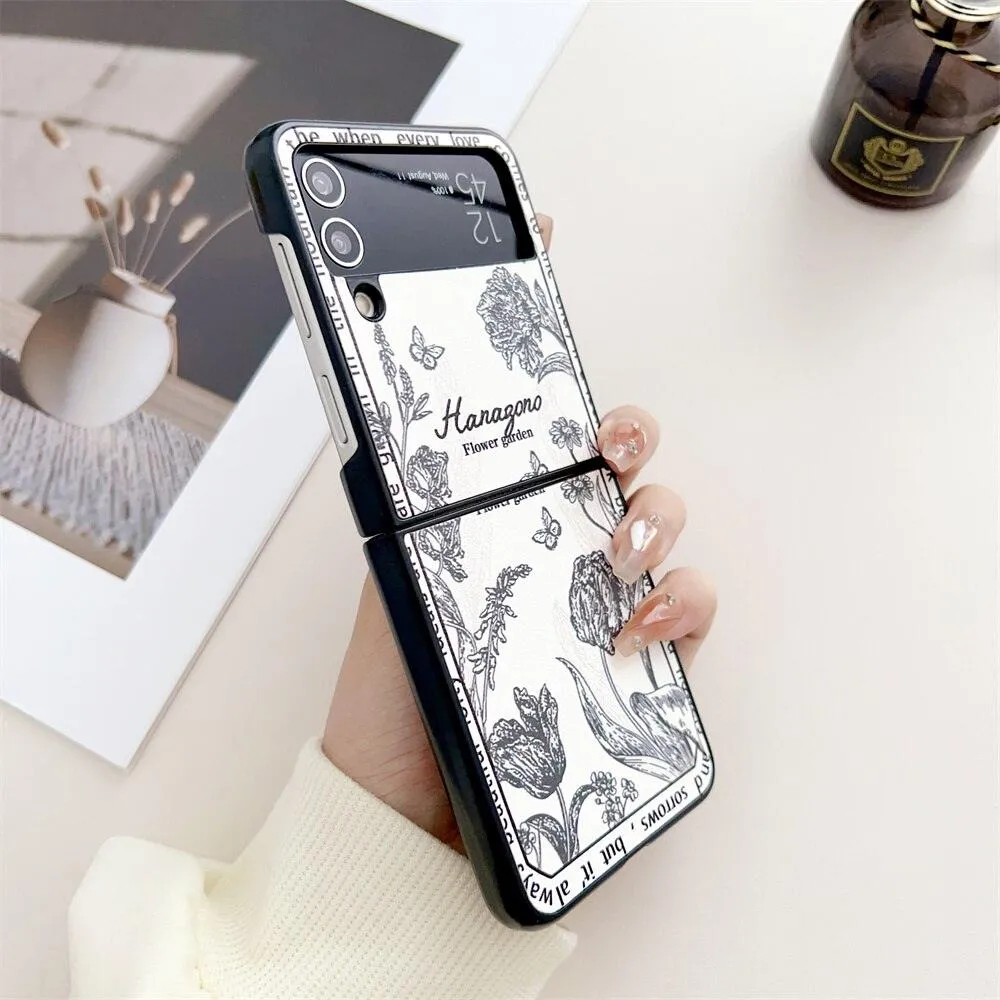 Flower Butterfly Design Cute Phone Case: PC Cover for Galaxy Z Flip 3/4 Clamshell