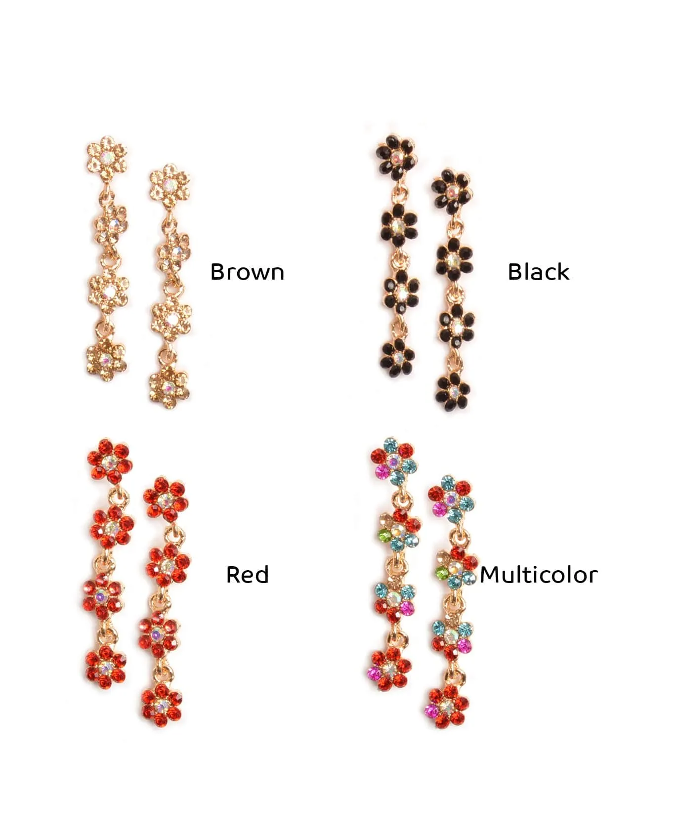 Flower Rhinestones Earrings