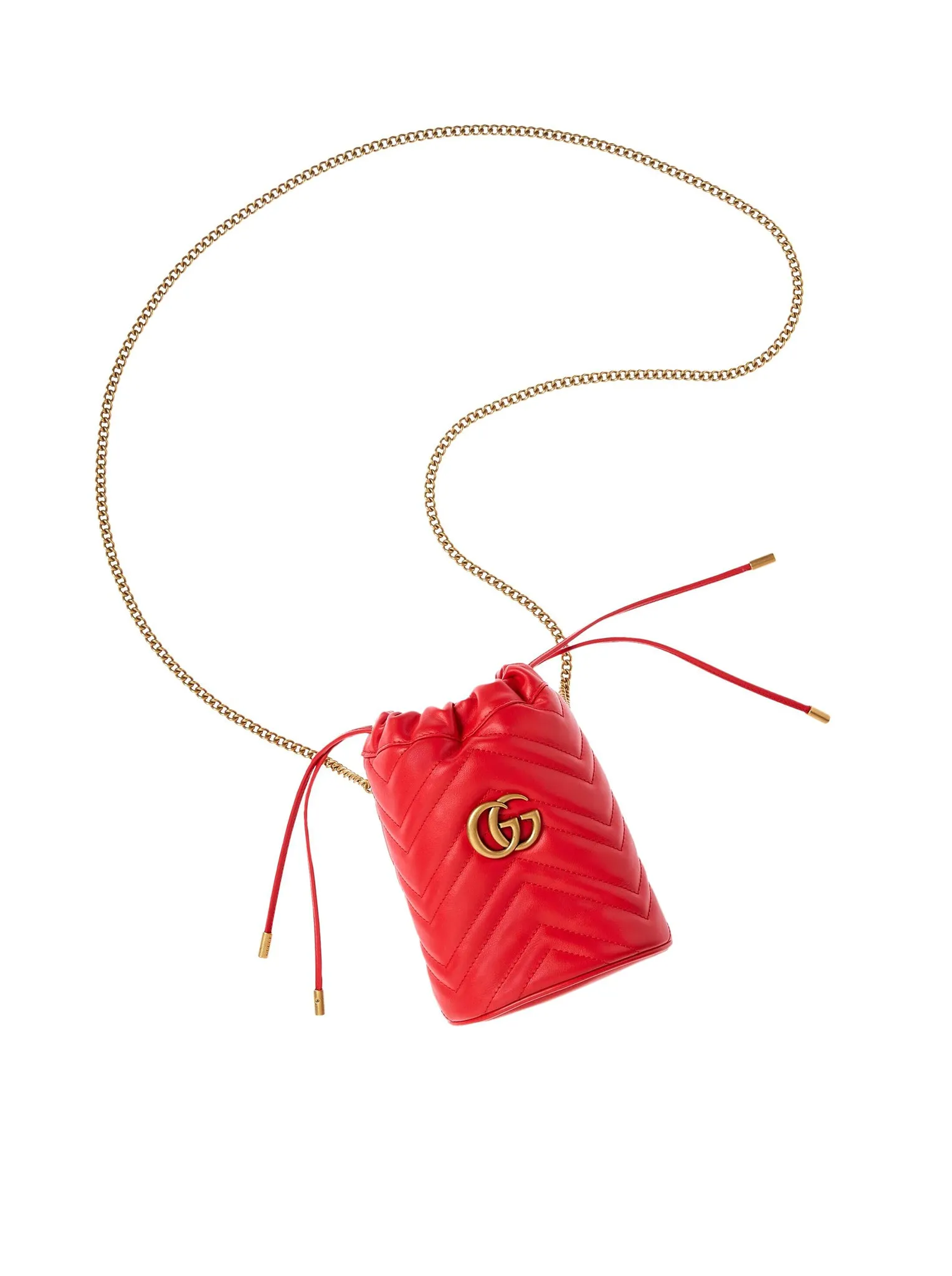 GG MARMONT MINI BUCKET BAG IN MATELASS LEATHER