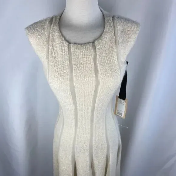 Giambatista Valli Cream Boucle A Line Midi Dress