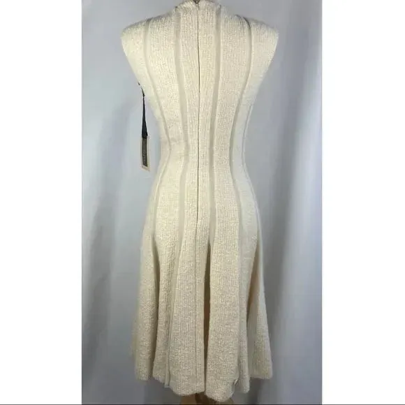 Giambatista Valli Cream Boucle A Line Midi Dress