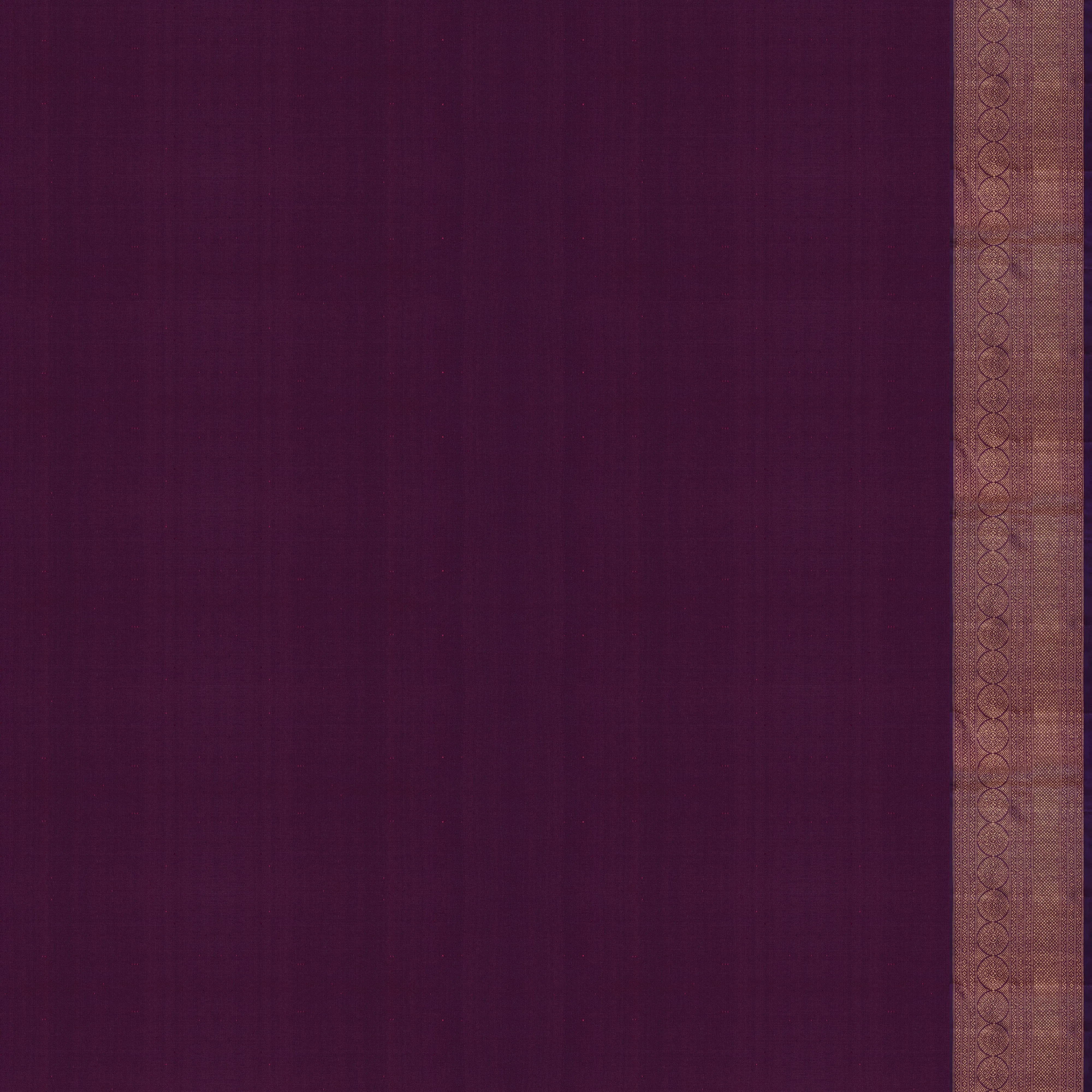 Handwoven Beige with Purple Kanjivaram Silk Saree - 2062T009040DSC