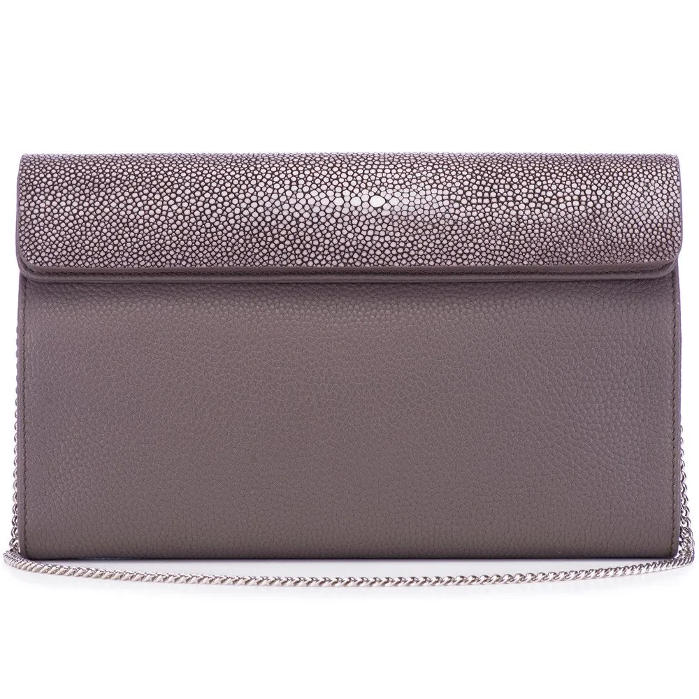 Holly Large Fold Top Clutch with Chain