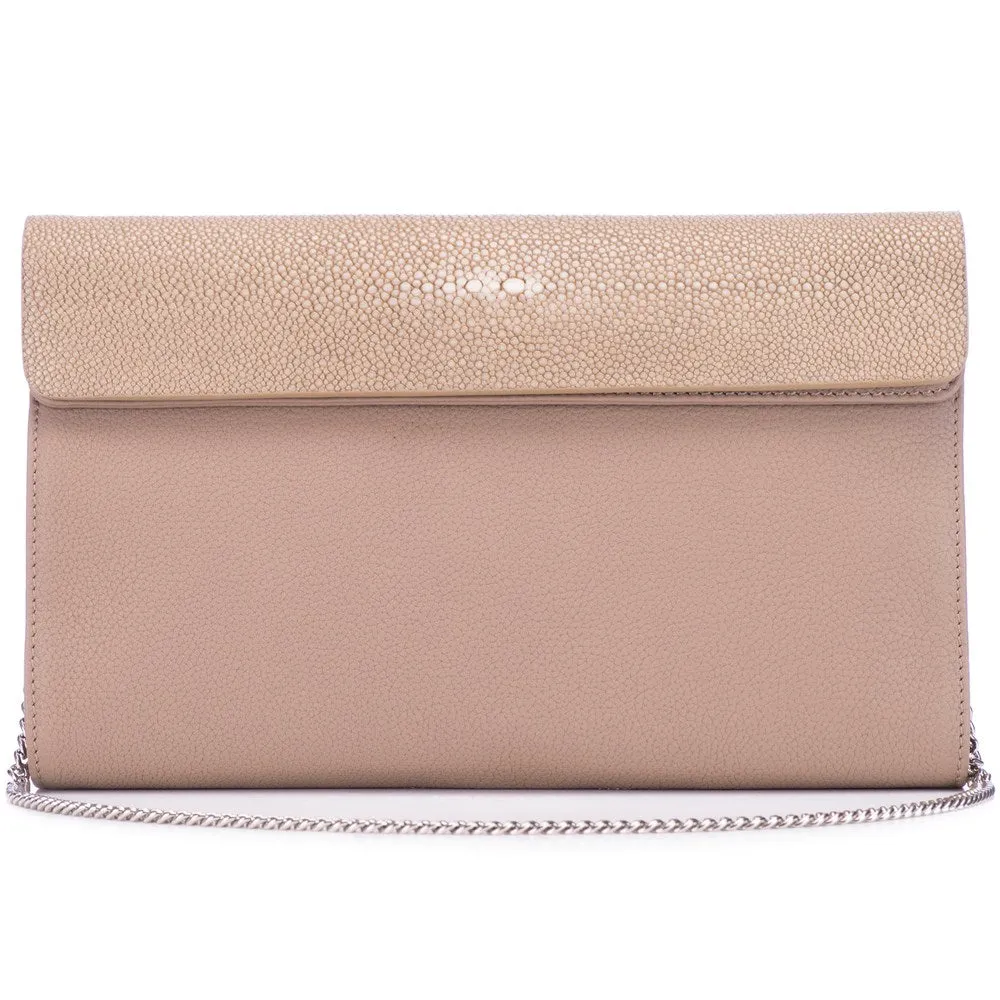 Holly Large Fold Top Clutch with Chain