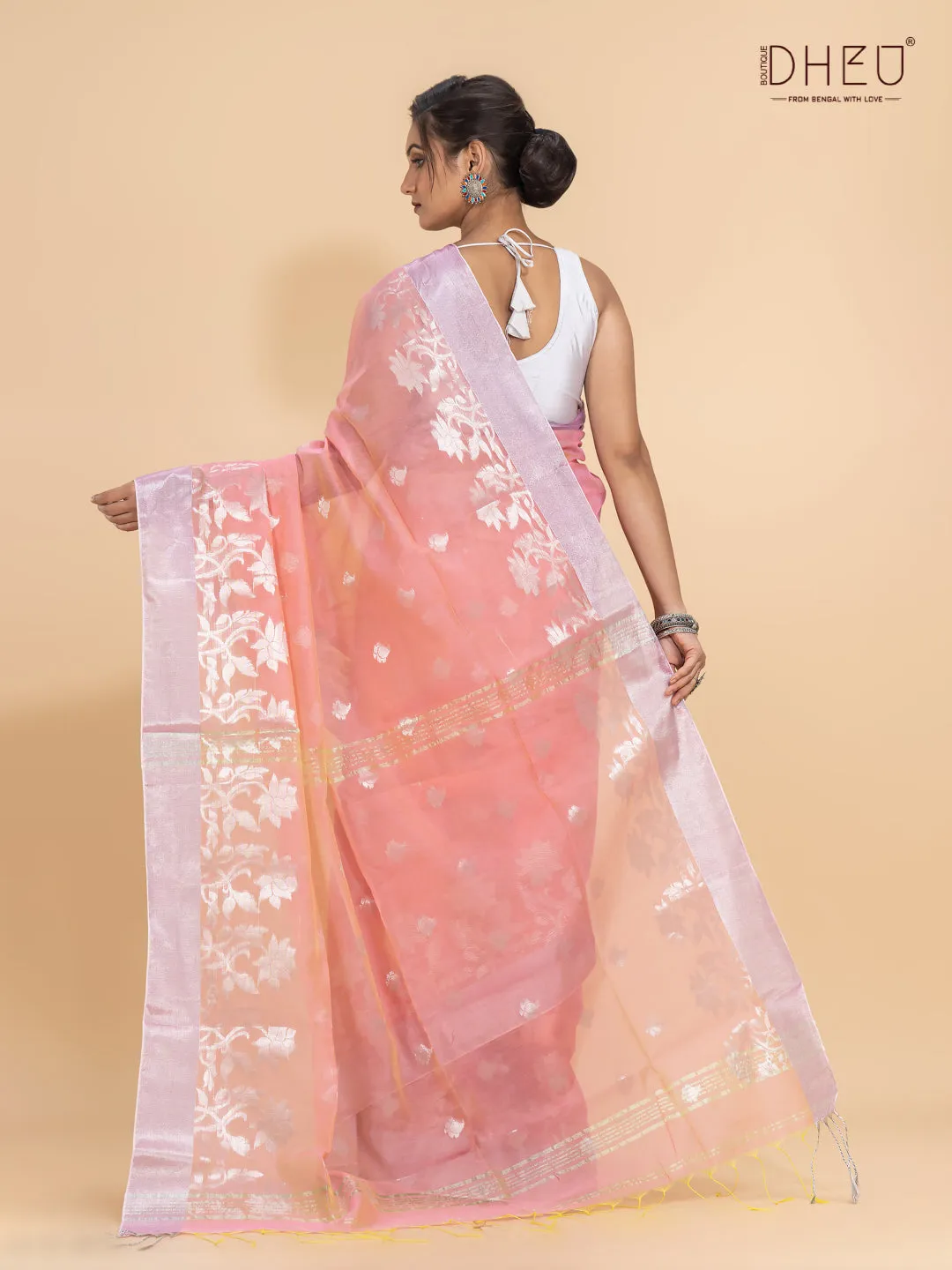 Jamdani Zari Moslin Saree