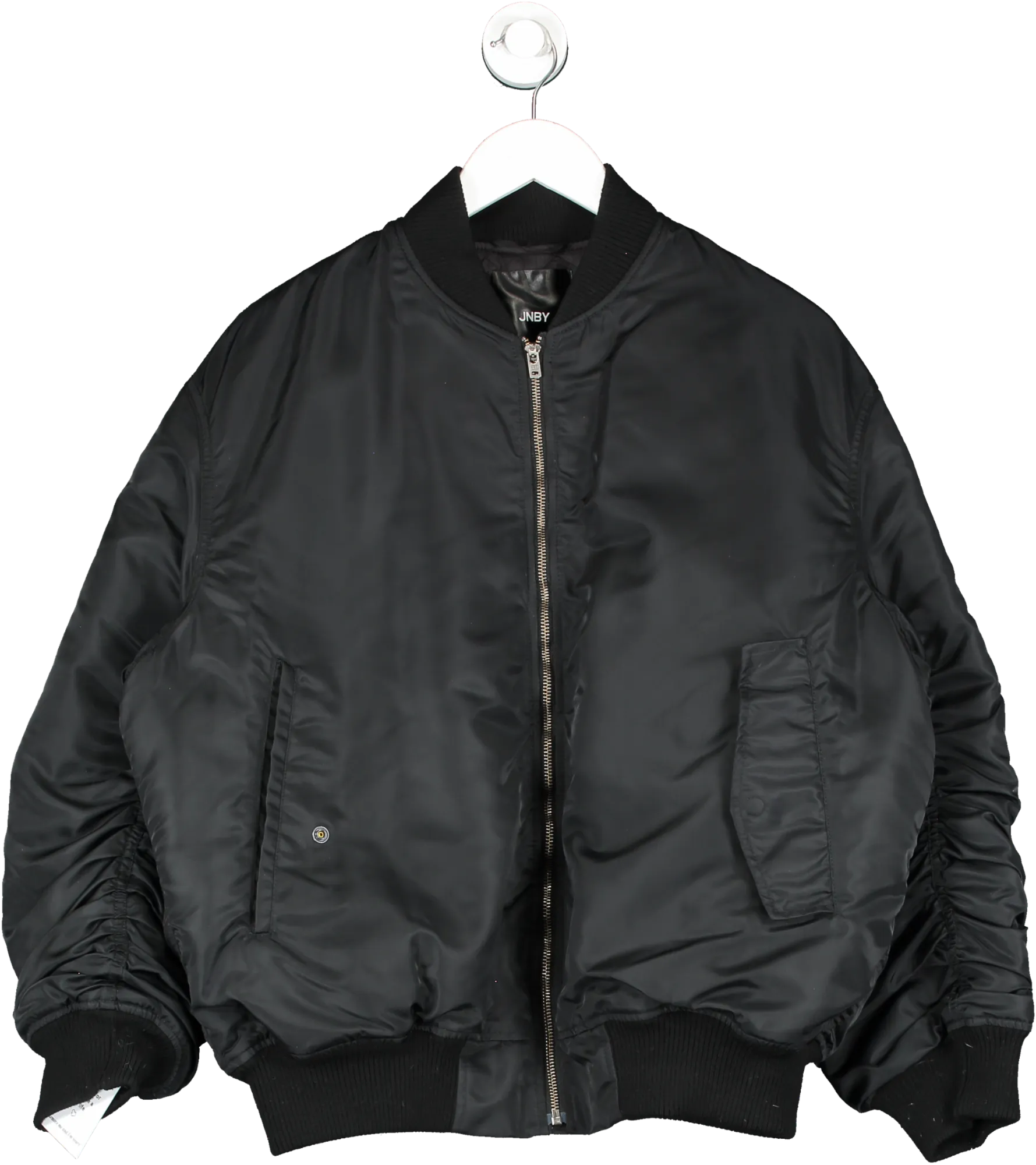 JNBY Black Ruched Sleeve Bomber Jacket UK M