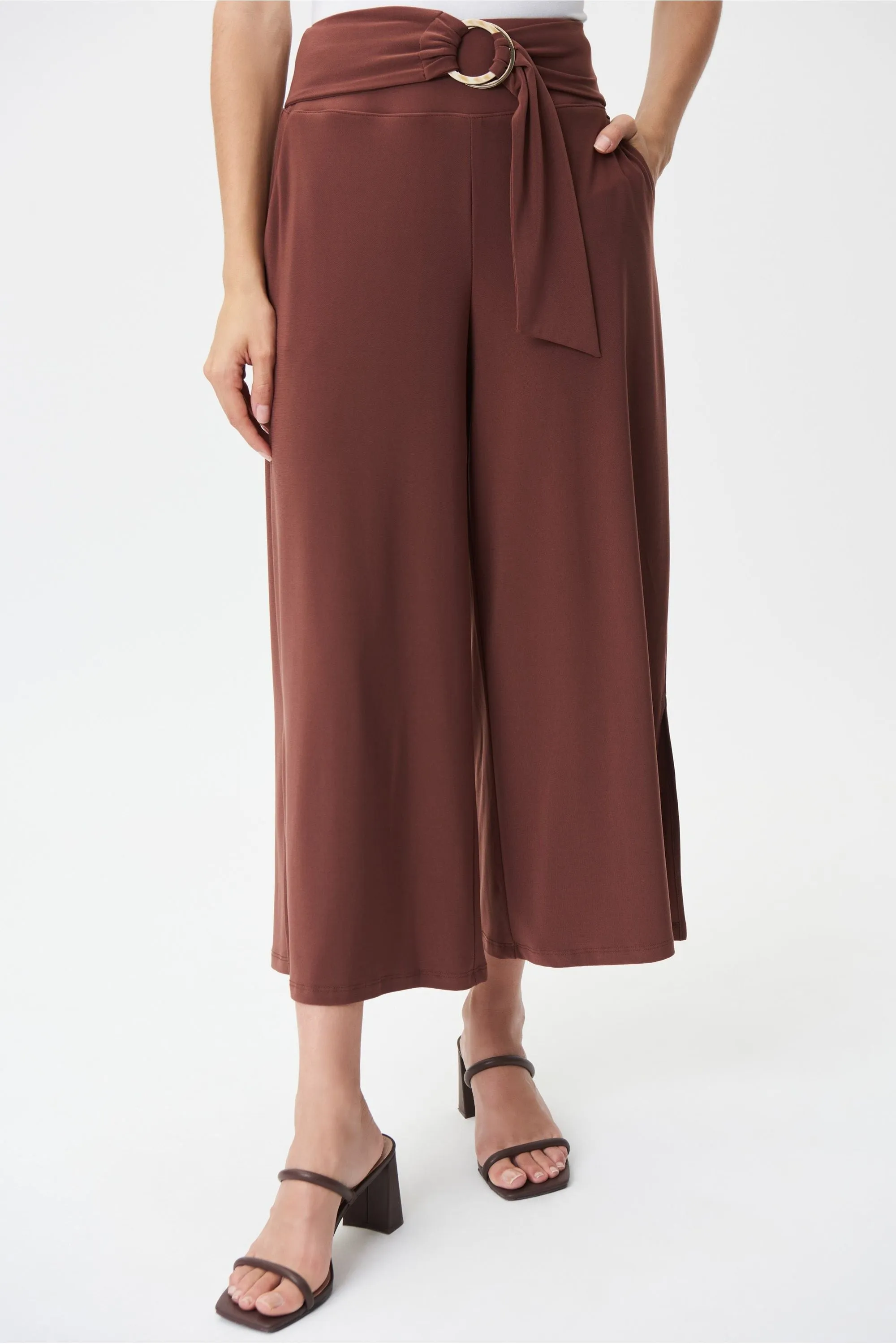 Joseph Ribkoff Crop Pant with Ring Belt - Style 232252