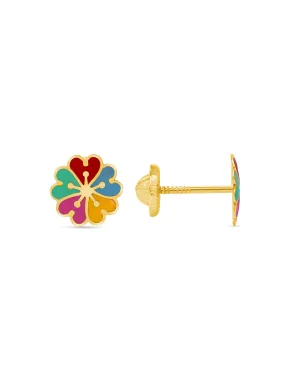 Kid Flower Power Stud Earrings 14K