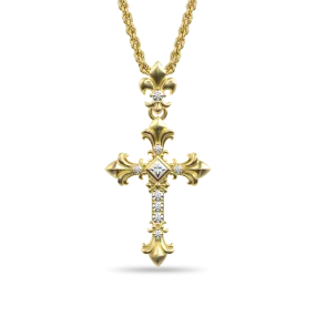 Knight Flower Cross Pendant