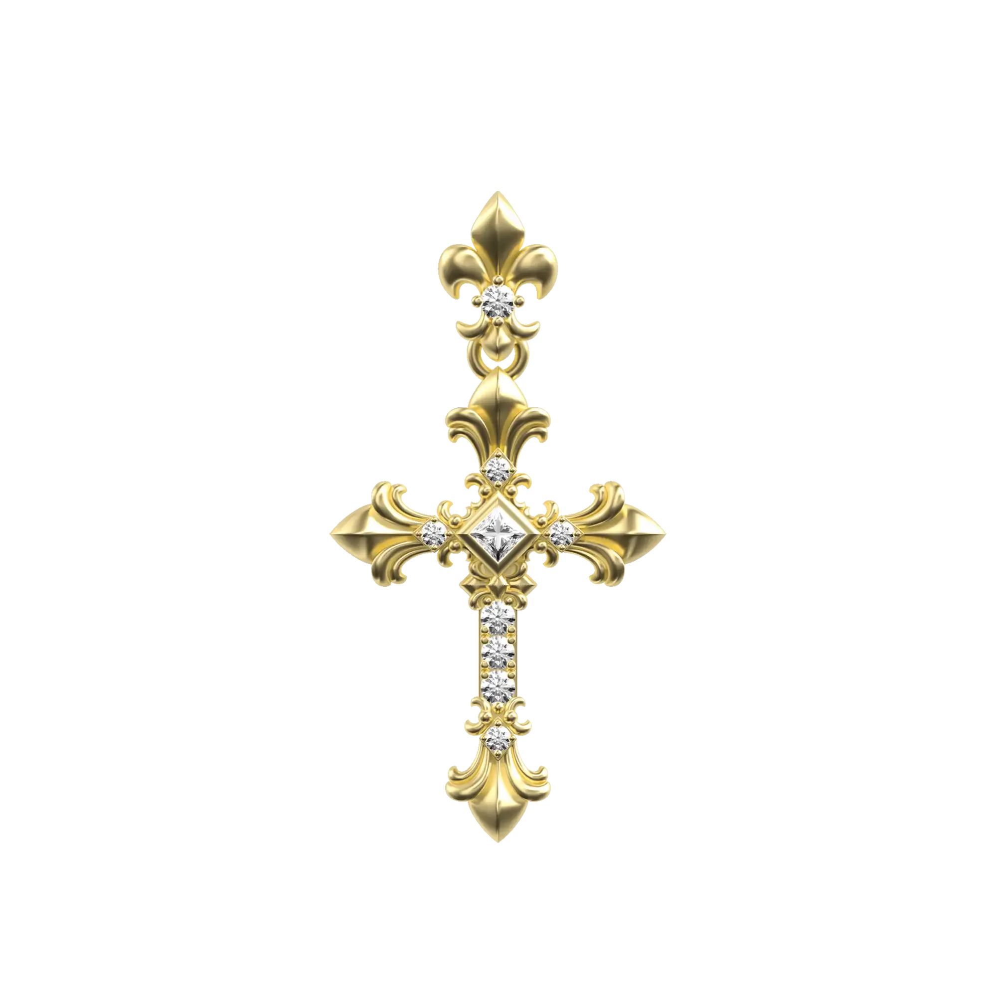 Knight Flower Cross Pendant