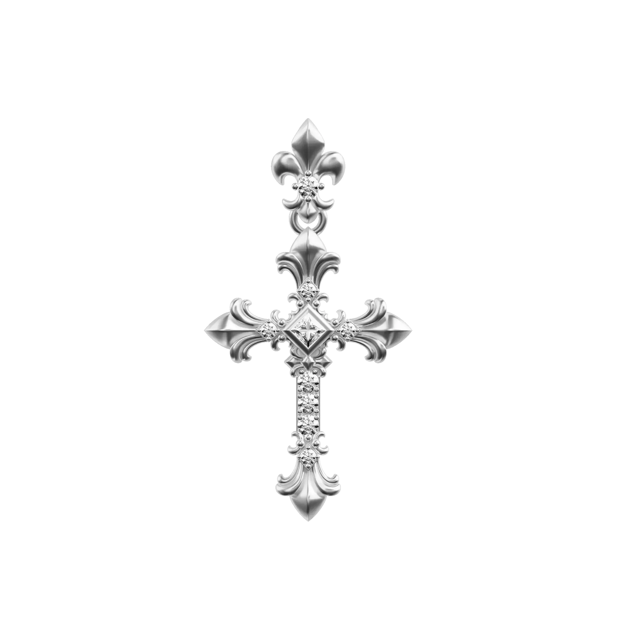 Knight Flower Cross Pendant