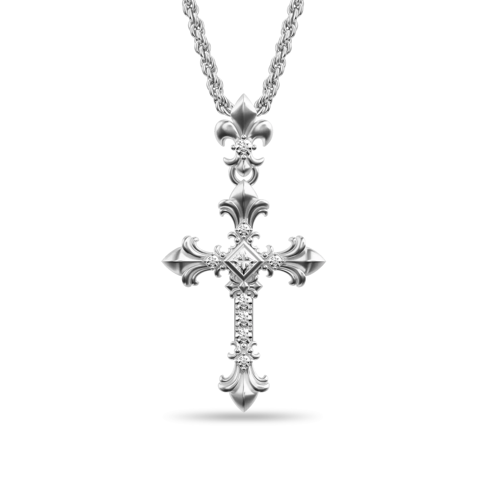 Knight Flower Cross Pendant