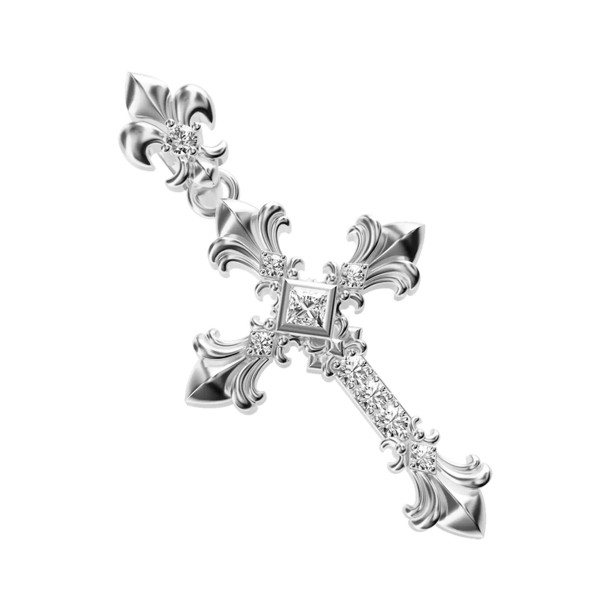 Knight Flower Cross Pendant