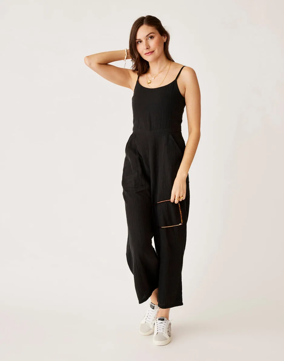 Knox Gauze Jumpsuit: Black