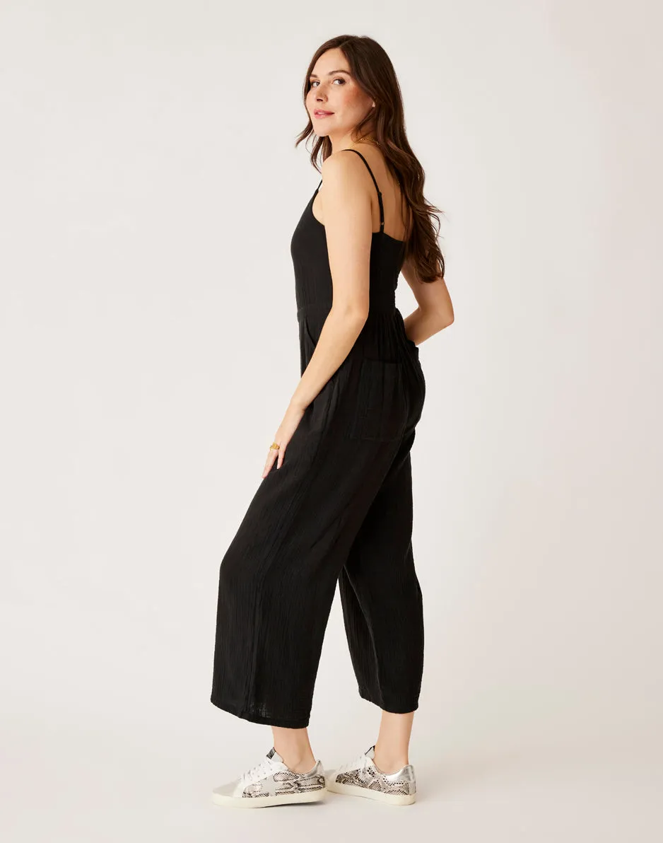 Knox Gauze Jumpsuit: Black