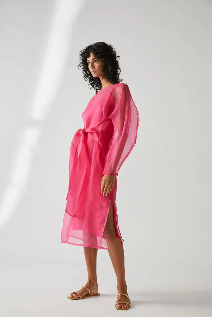 Liba Organza Dress in Magenta