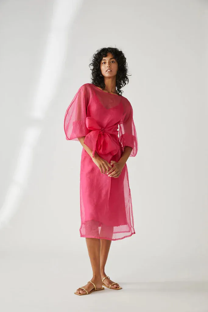 Liba Organza Dress in Magenta