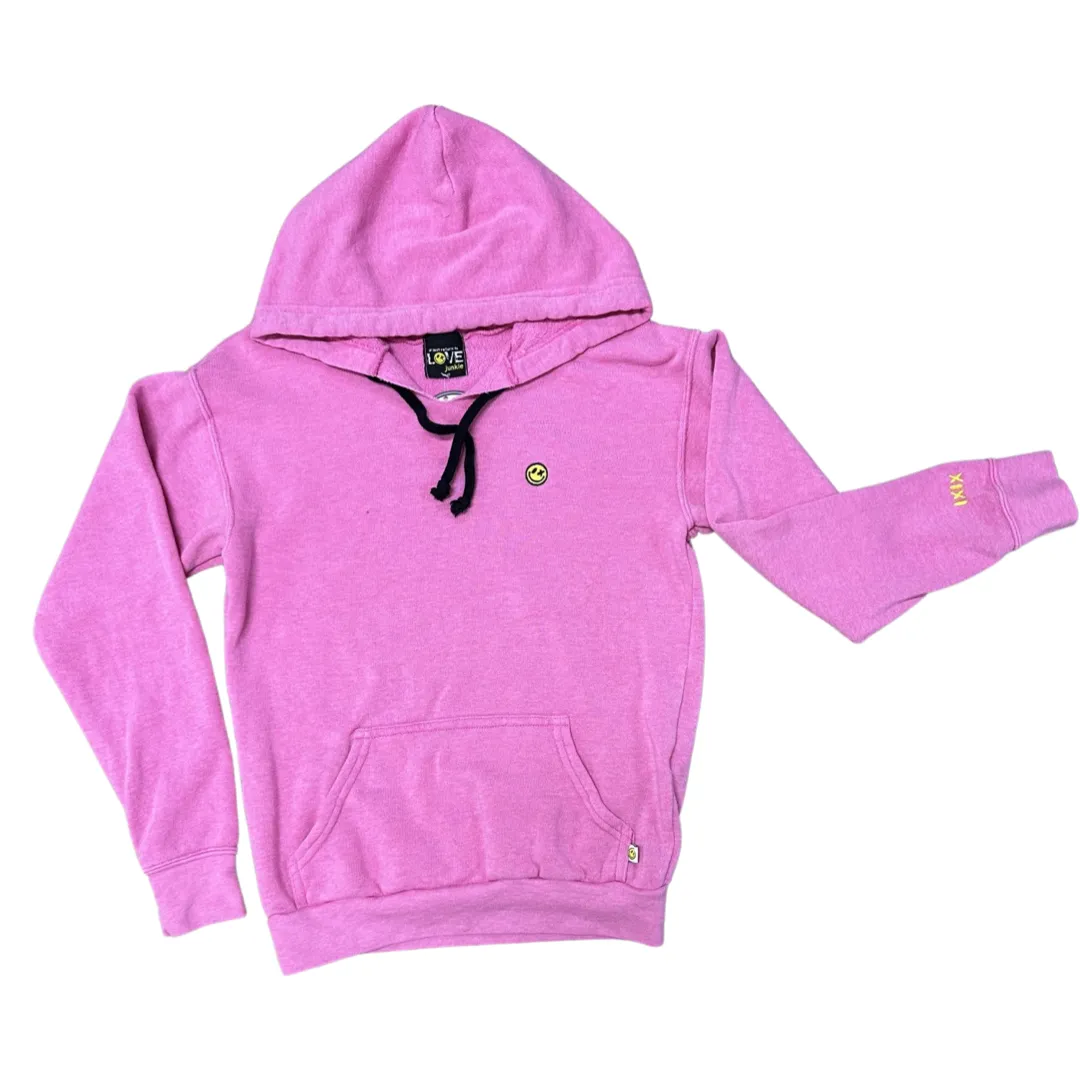 Love Junkie Embroidered Hoodie - Pink