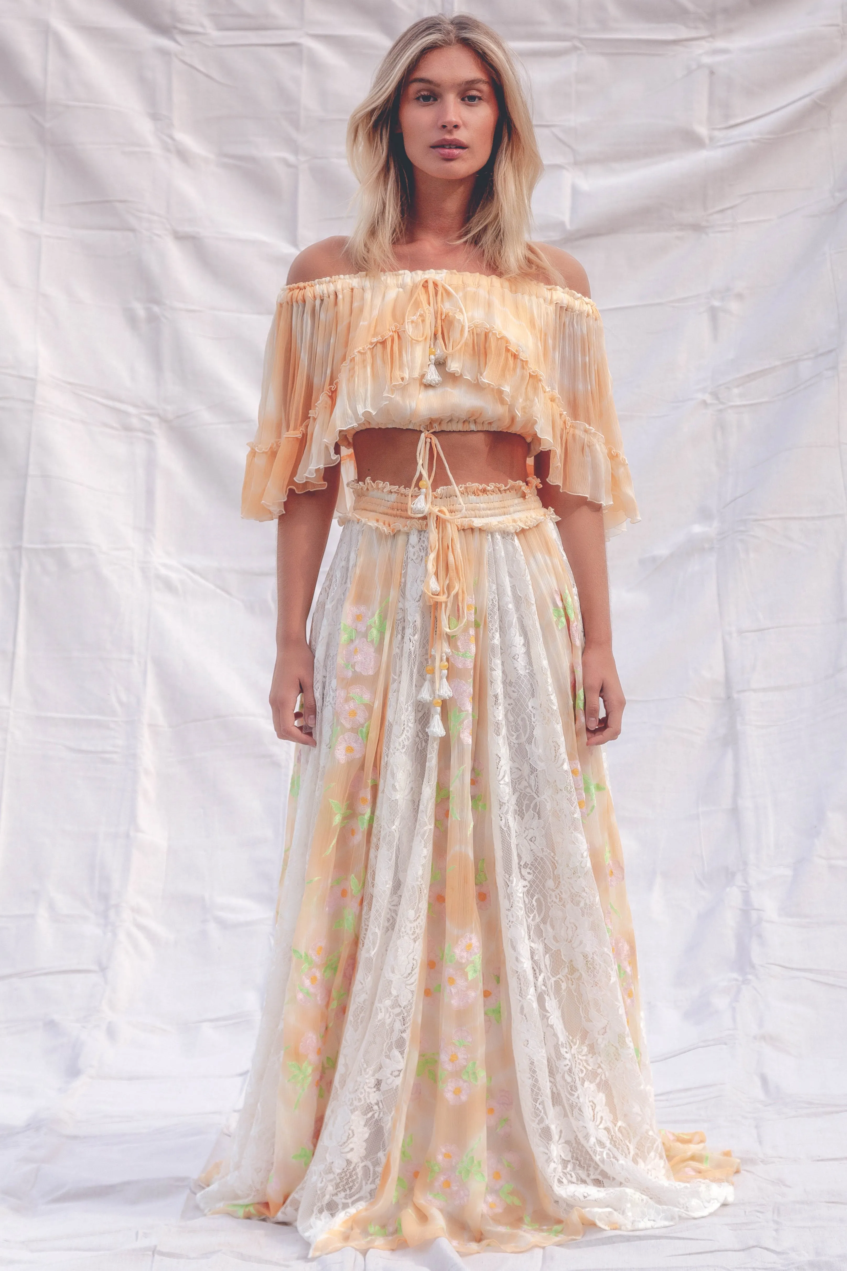 Love Street Set - Top & Skirt in Apricot