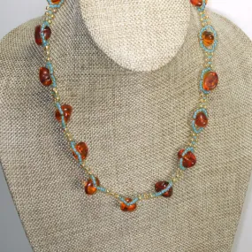 Macawi Amber and Turquoise Necklace