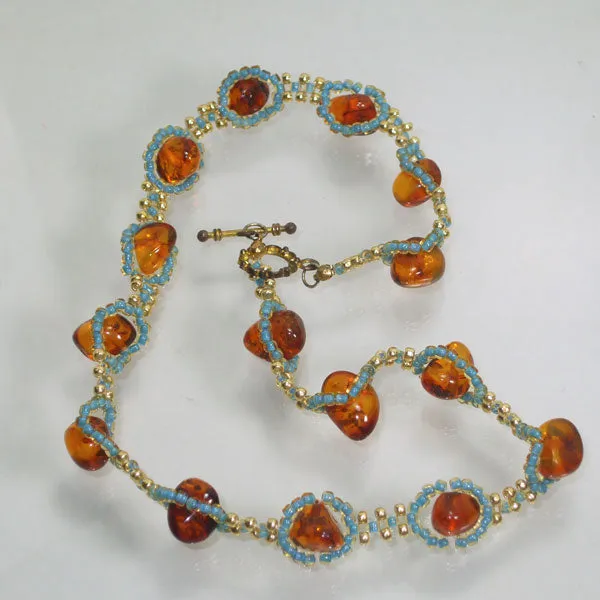 Macawi Amber and Turquoise Necklace