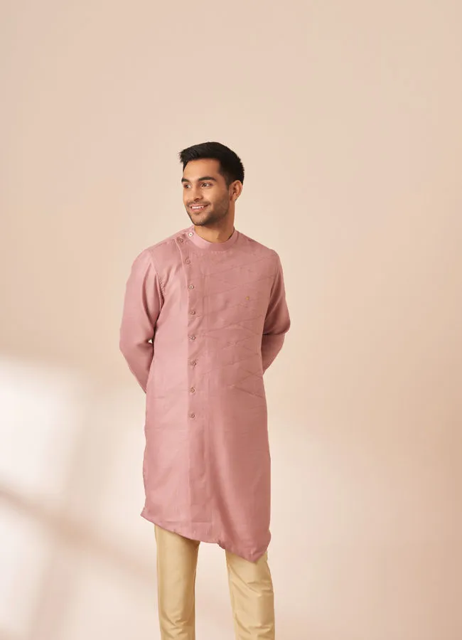 Manyawar Light Pink Thread Embroidered Kurta