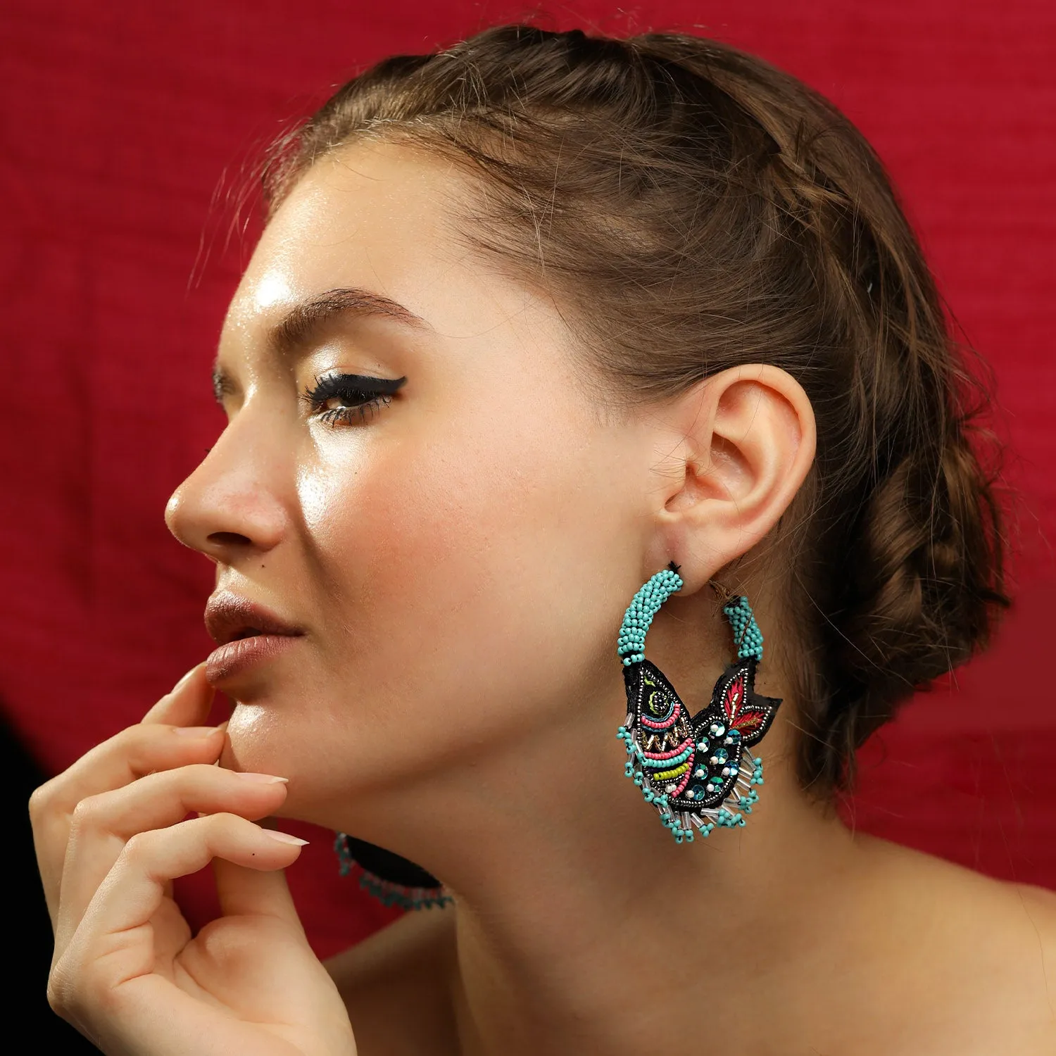 Matsya hand embroidered hoops