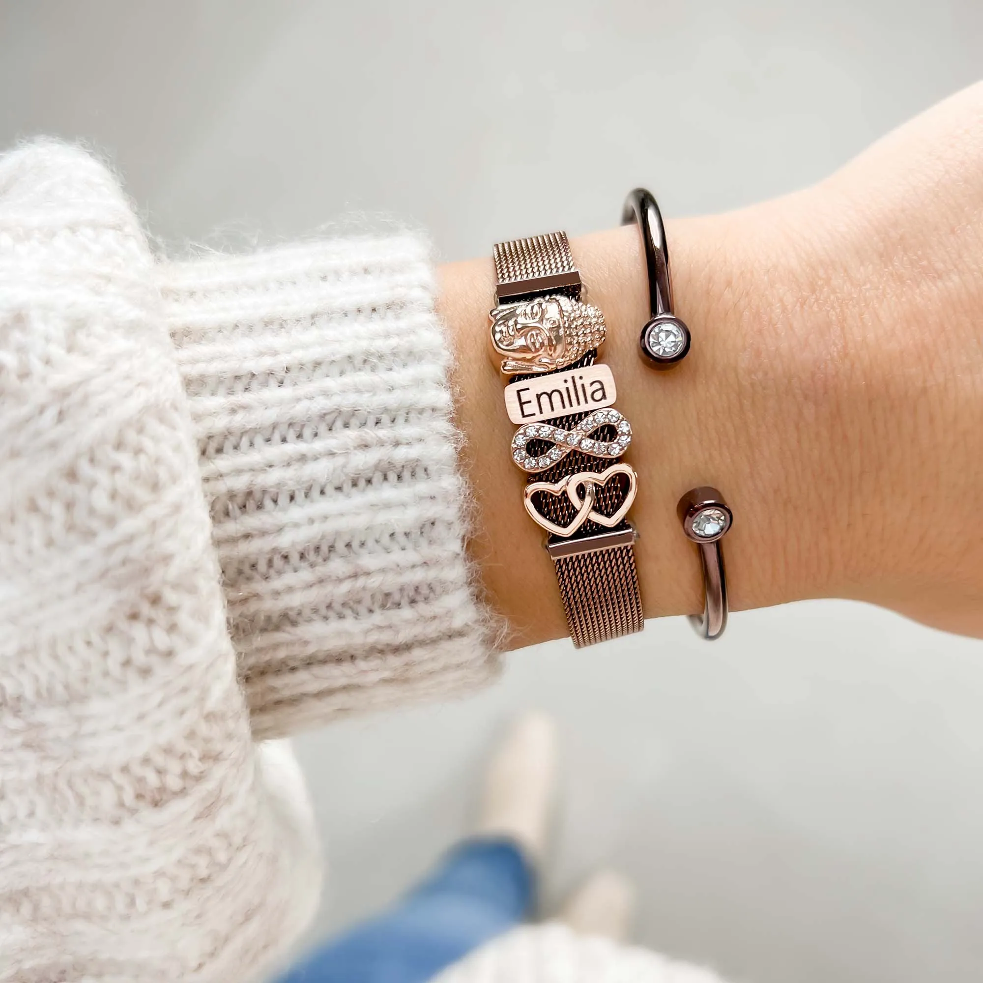 Mesh bracelet coffee luxe