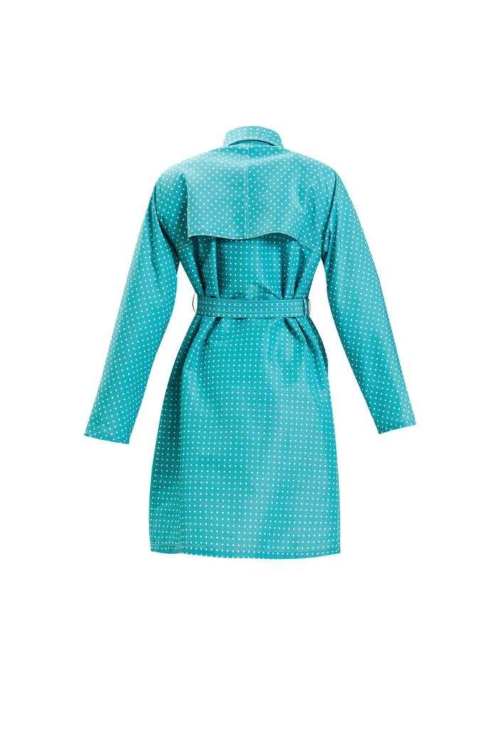 Microdot Raincoat Teal