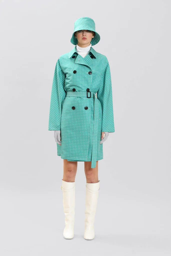 Microdot Raincoat Teal