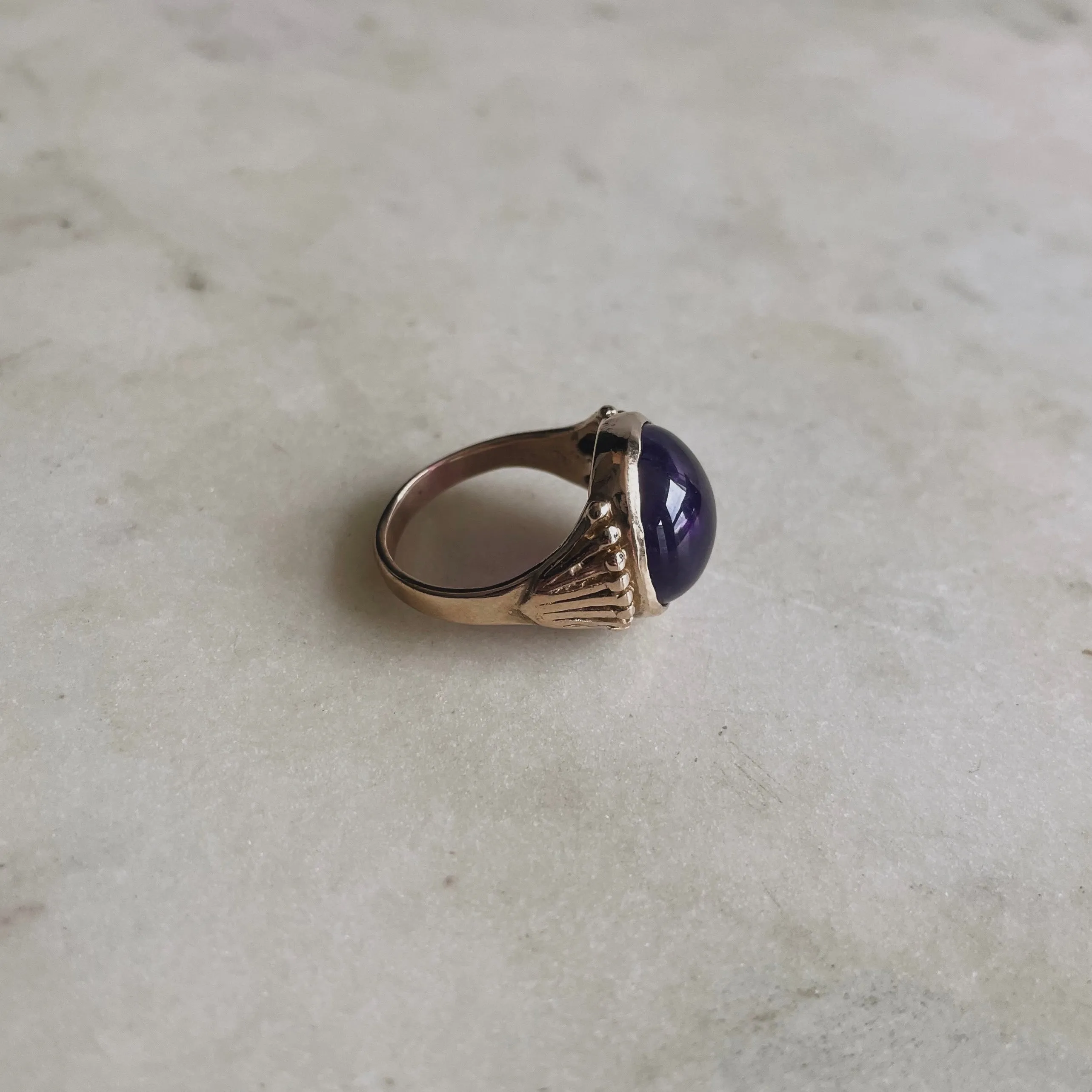 MIMOSA FLOWER RING — AMETHYST