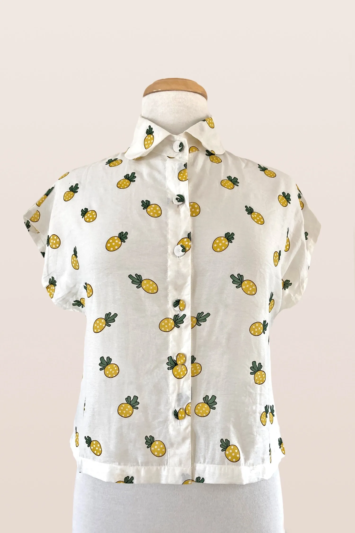 Minki Cream Pineapple Blouse