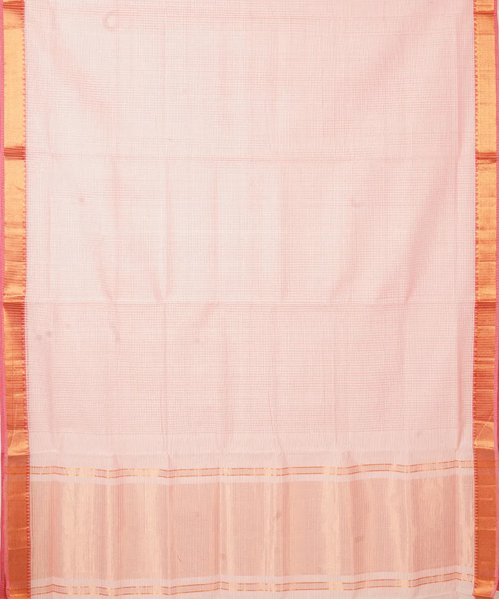 Offwhite handwoven cotton mangalagiri saree