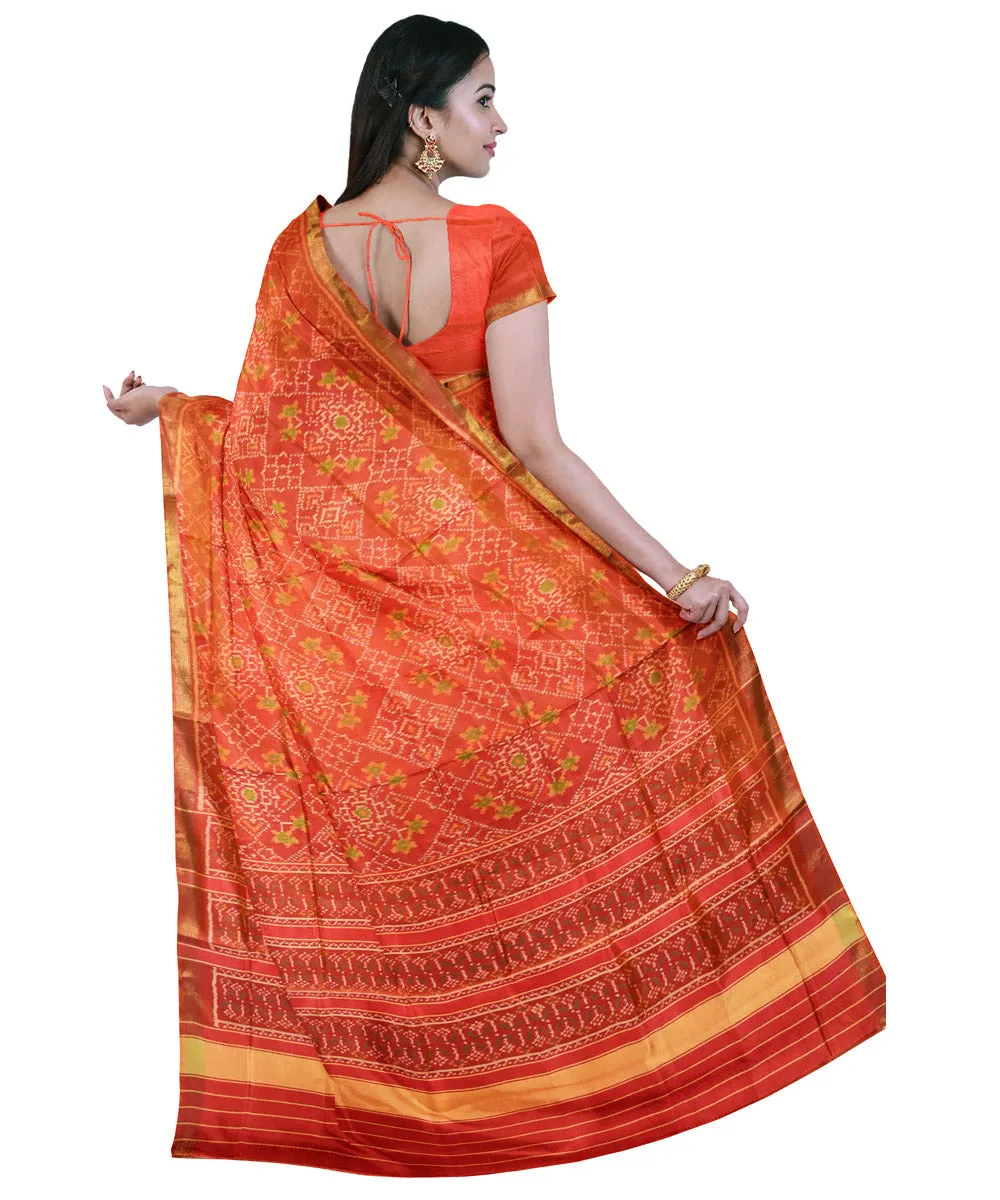 Orange silk handloom patola saree