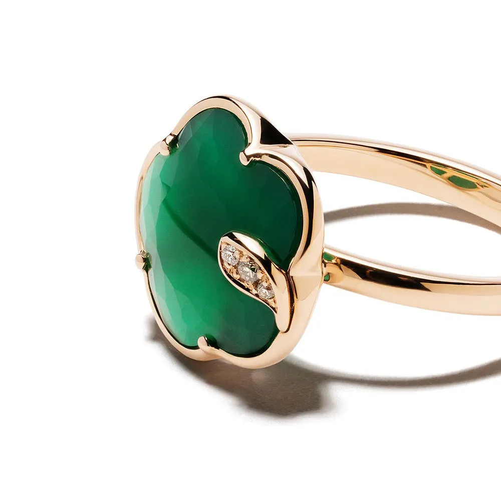 Pasquale Bruni - Petit Joli - Ring, Green Agate, Diamonds, and 18k Rose Gold