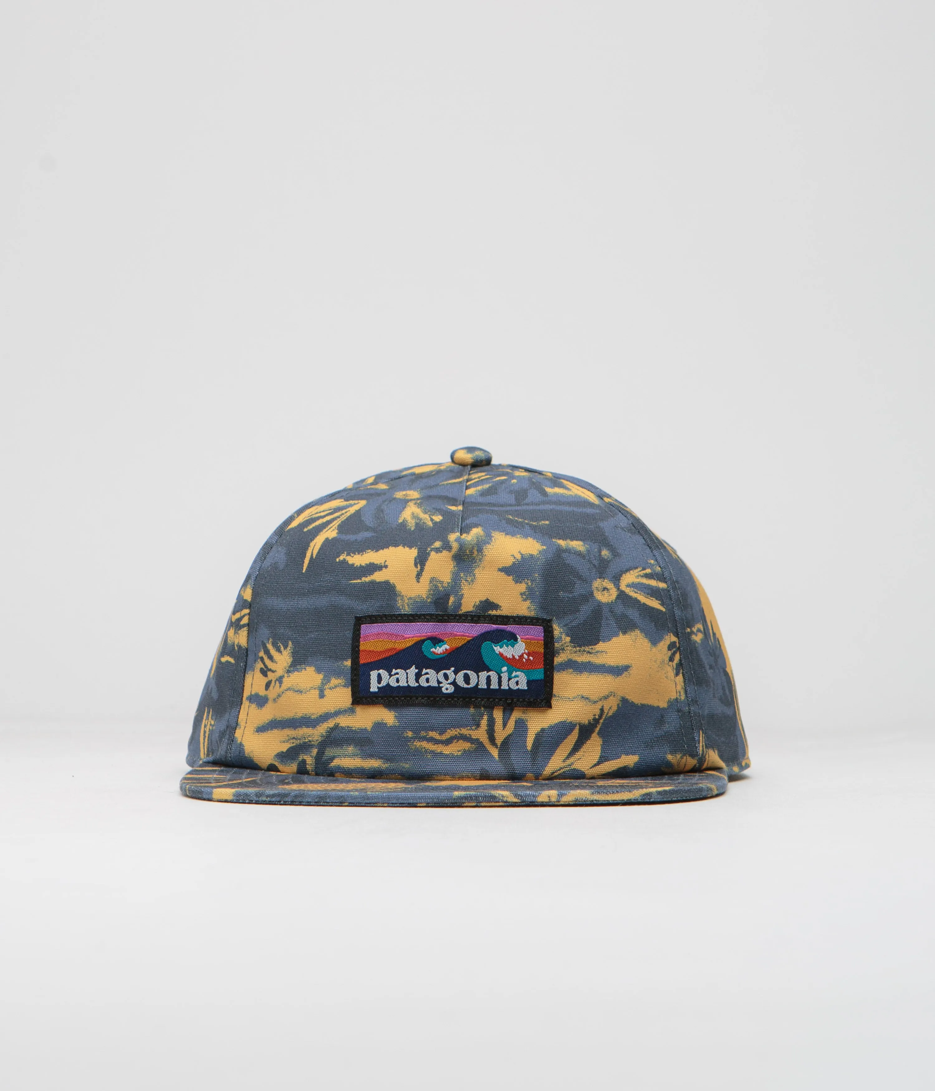 Patagonia Boardshort Label Funfarer Cap - Cliffs and Waves: Utility Blue