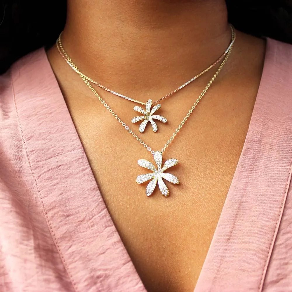 Pavé Tiare Gardenia Pendant