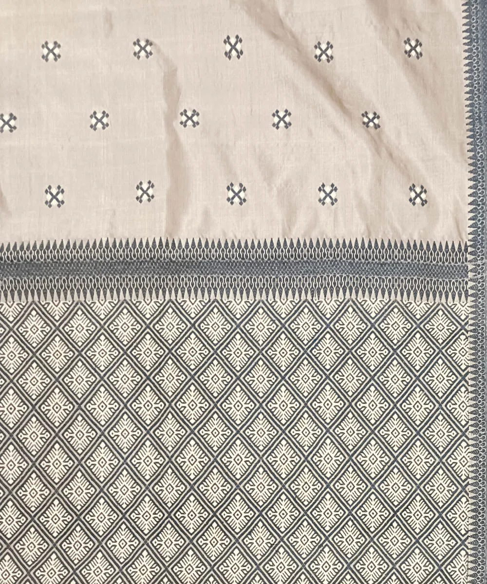 Peach grey tussar silk handloom assam saree