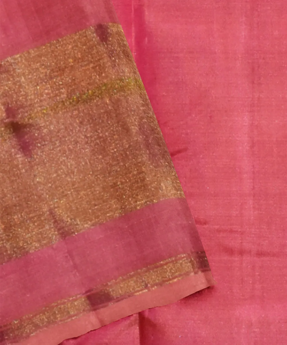 Peach mustard silk handloom patola saree