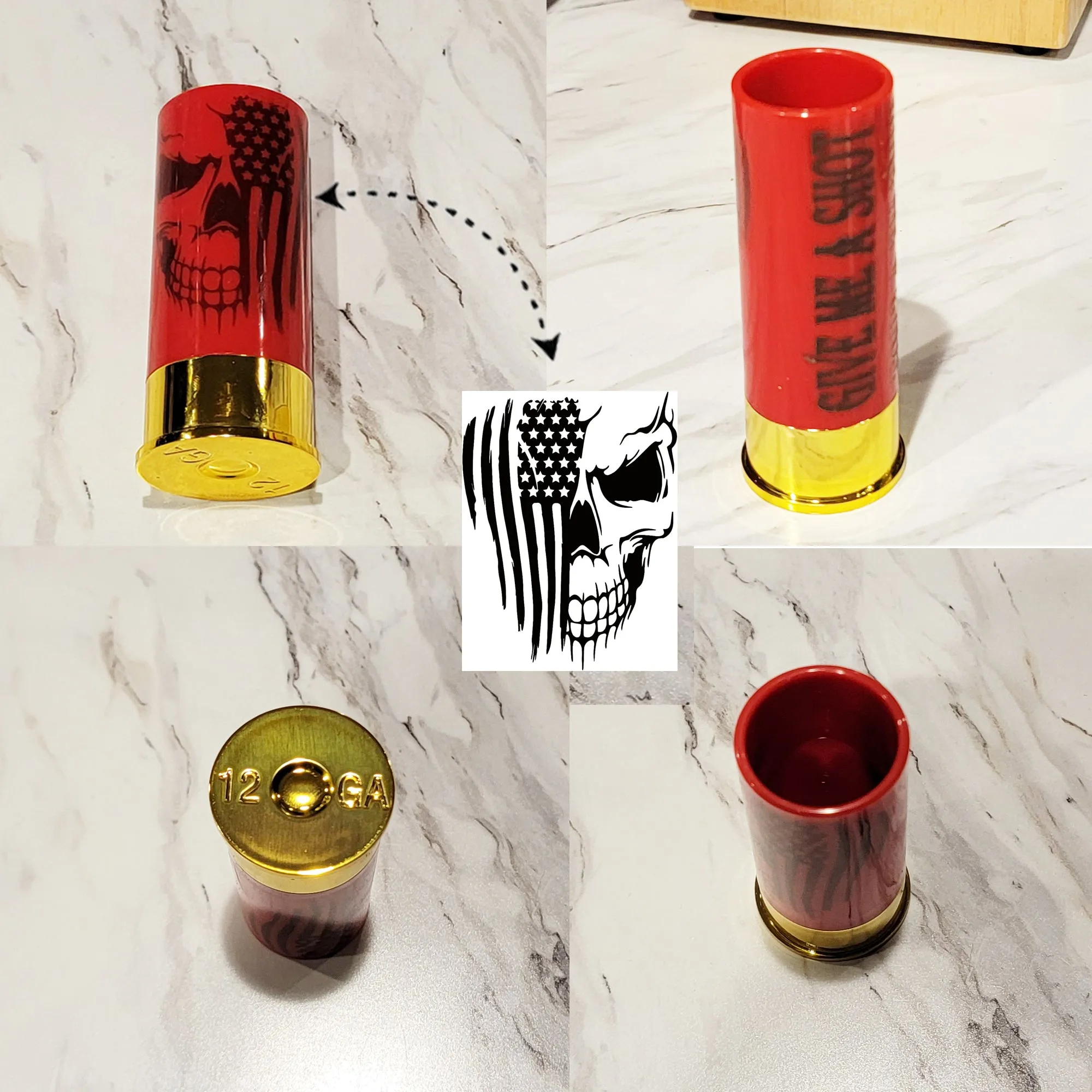 Personalized Shotgun Shell Shot Glass - Engraved 12 Gauge Shot Glass