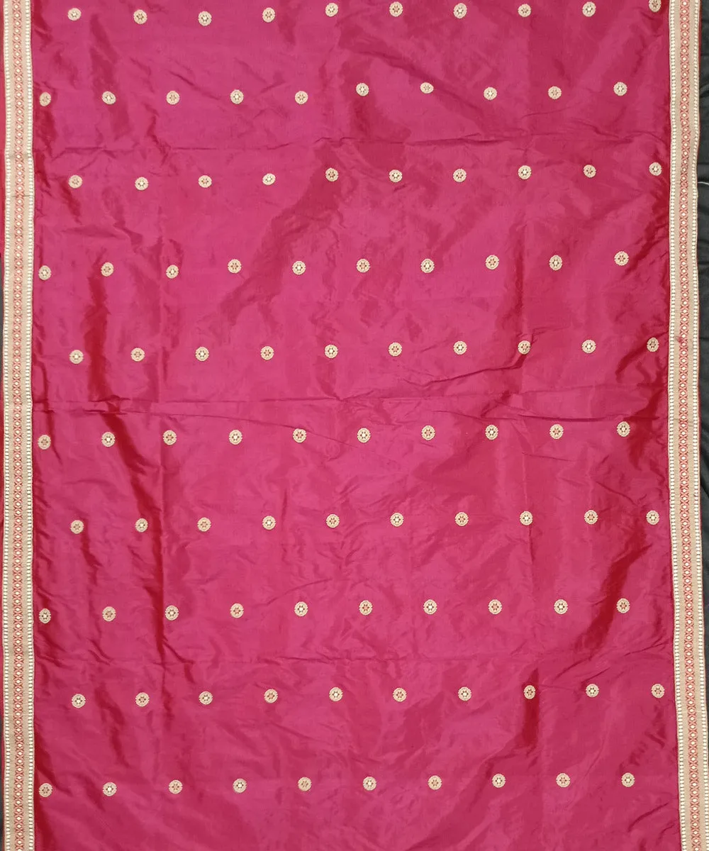 Pink offwhite silk handloom assam saree