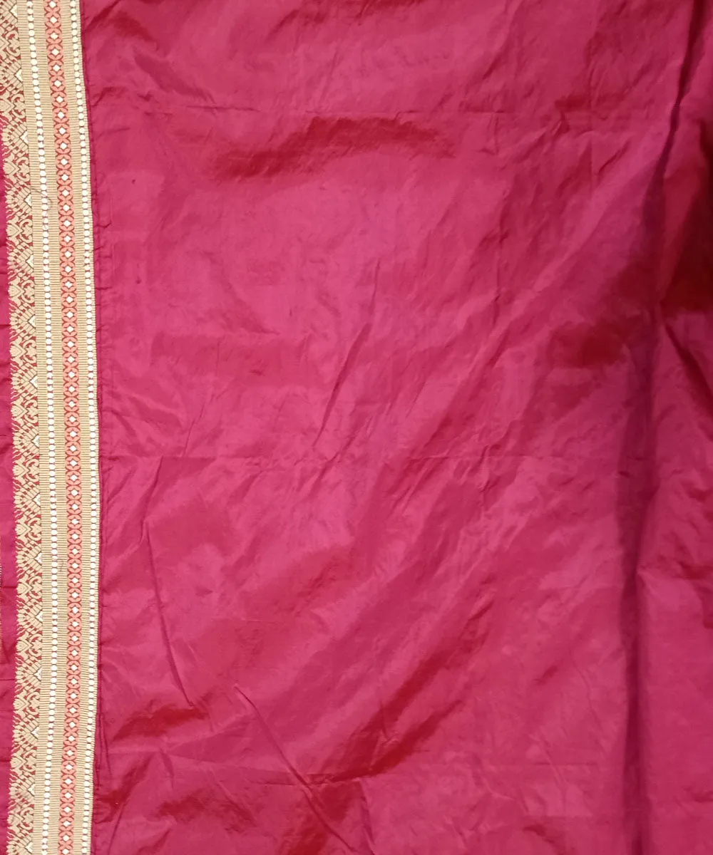 Pink offwhite silk handloom assam saree