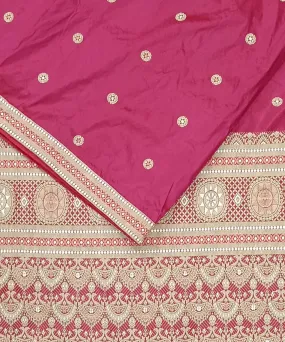 Pink offwhite silk handloom assam saree