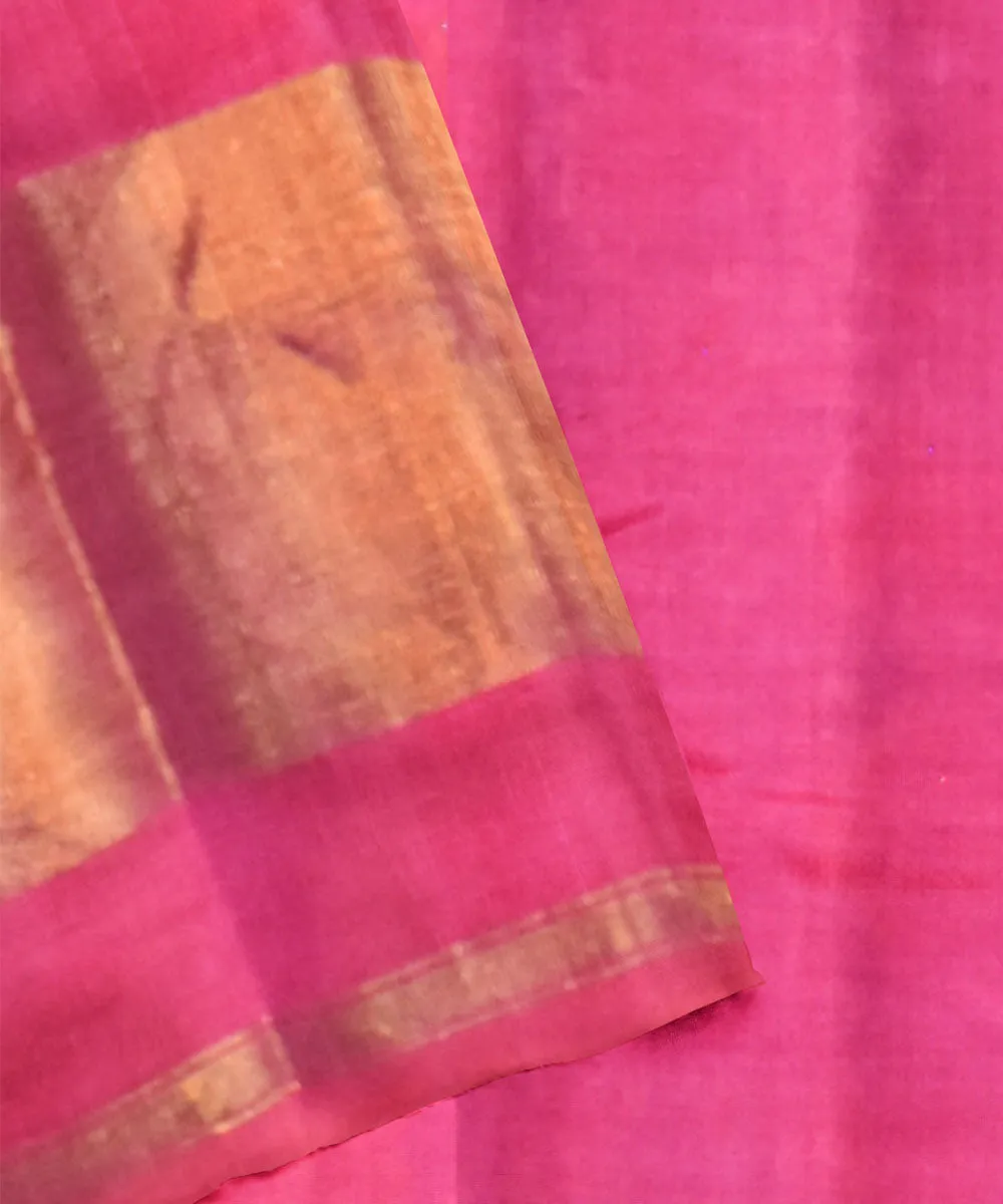 Pink pink silk handloom patola saree