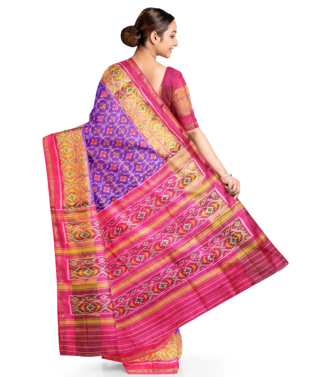 Pink pink silk handloom patola saree