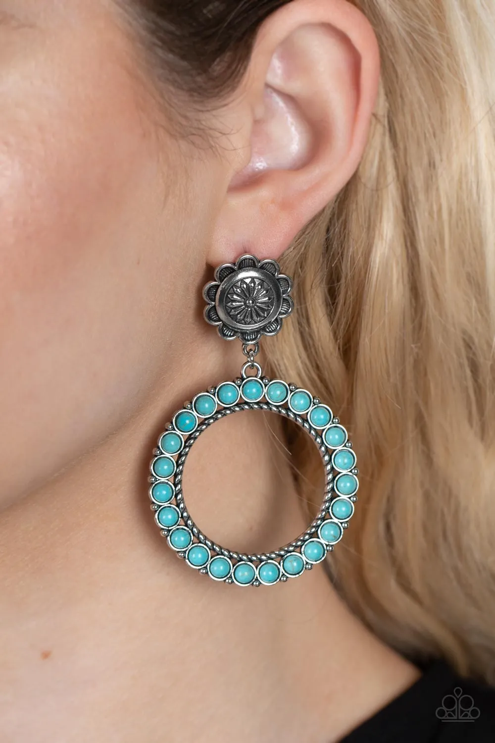 Playfully Prairie - Blue Paparazzi Earrings